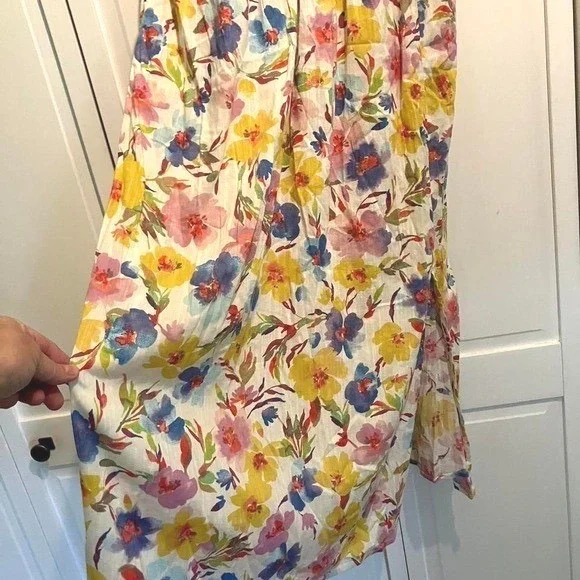 Gap‎ floral Cotton Maxi Dress size S Smocked Milkmaid - Picture 3 of 8